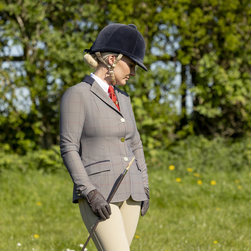 Supreme Products Ladies Champion Show Rider Tweed Jacket - Blue/Red Check