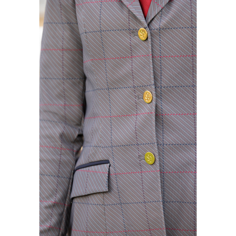 Supreme Products Ladies Champion Show Rider Tweed Jacket - Blue/Red Check-8