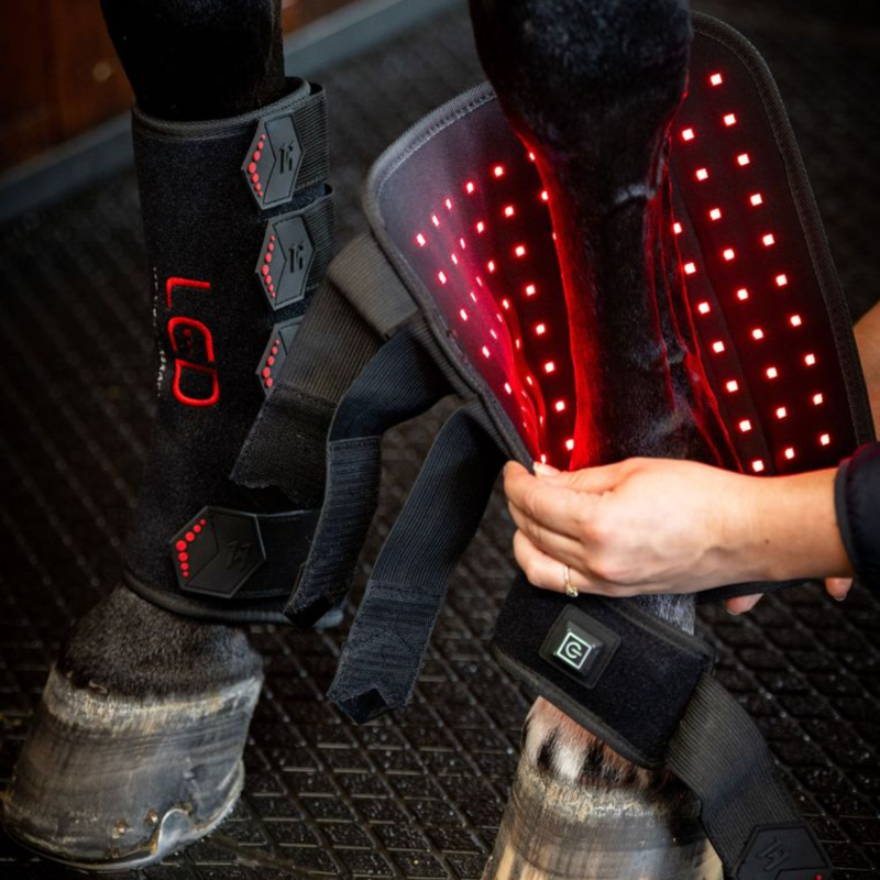 Horseware LED Red Light Therapy Leg Wraps Pair - Black/Black-2