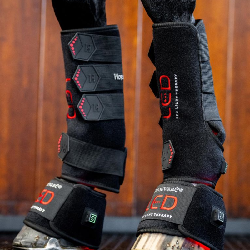 Horseware LED Red Light Therapy Leg Wraps Pair - Black/Black-6
