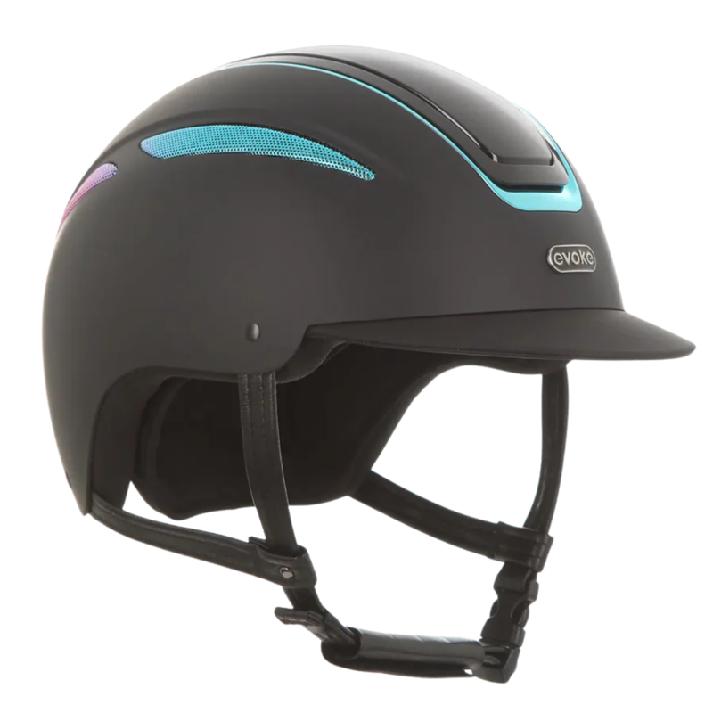 Evoke Callisto Classic Peak Galaxy 25 Riding Hat - Black Limited Edition-2