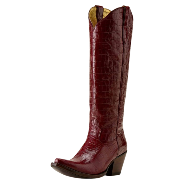 Ariat Women's Casanova Western Boot - Luxe Dubonnet Croc Print
