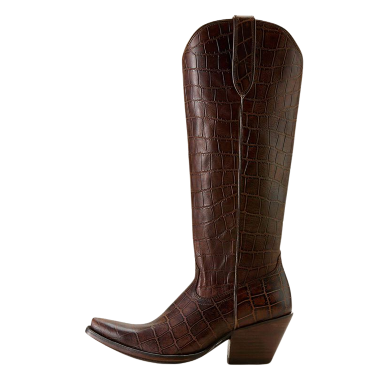 Ariat Women's Casanova Western Boot - Luxe Espresso Croc Print-1