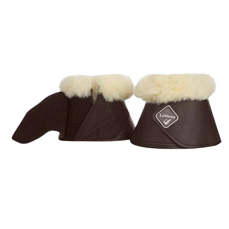 LeMieux Lambskin Wrapround Over Reach Boots - Brown/Natural