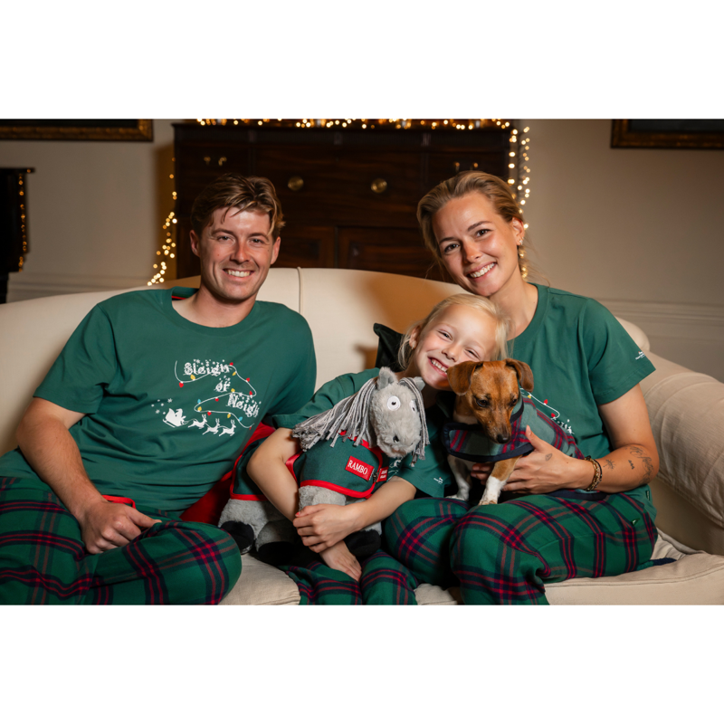 Horseware Women's Holiday PJ Set - Green Check/Navy/Red-9