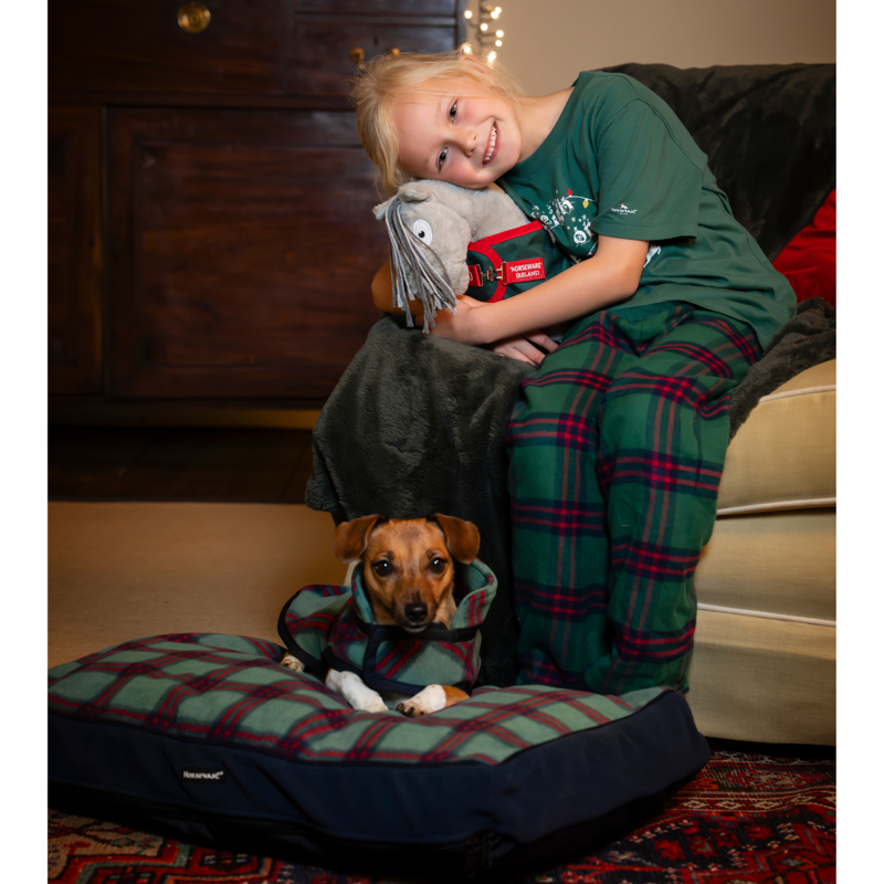 Horseware Children's Holiday PJ Set - Green Check/Navy/Red-2