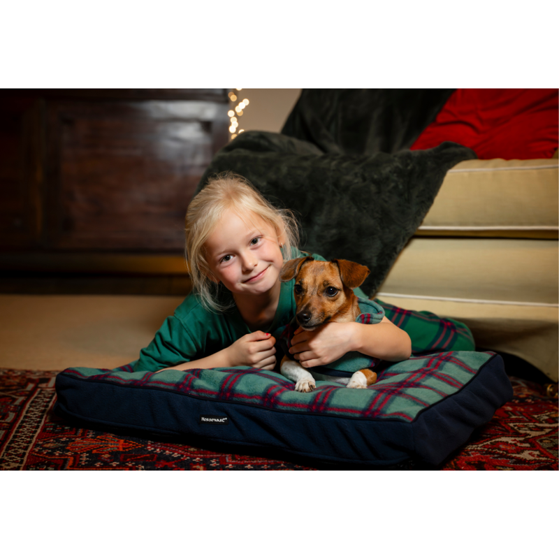 Horseware Children's Holiday PJ Set - Green Check/Navy/Red-9