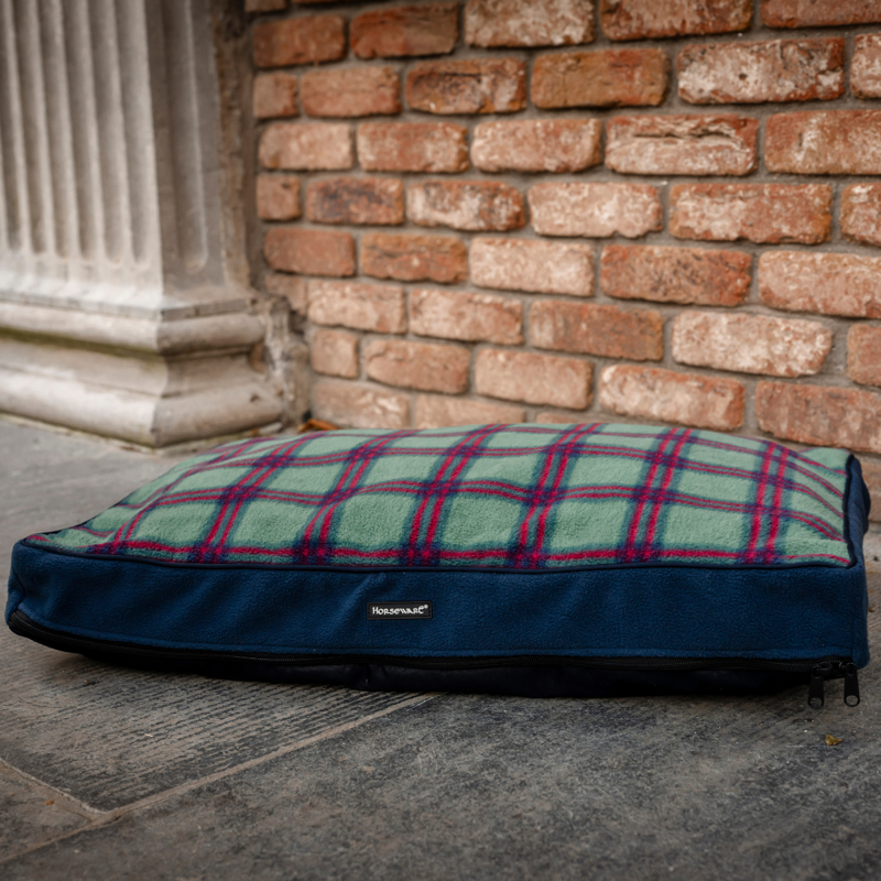 Horseware Holiday Collection Dog Bed - Green Check/Navy/Red