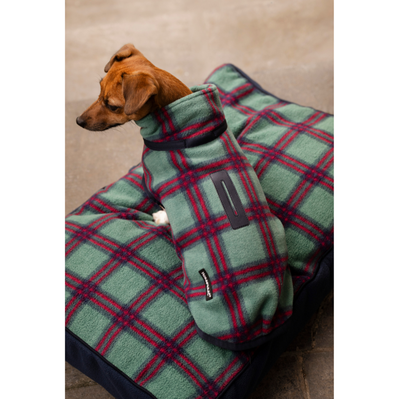 Horseware Holiday Collection Dog Fleece - Green Check/Navy/Red-5
