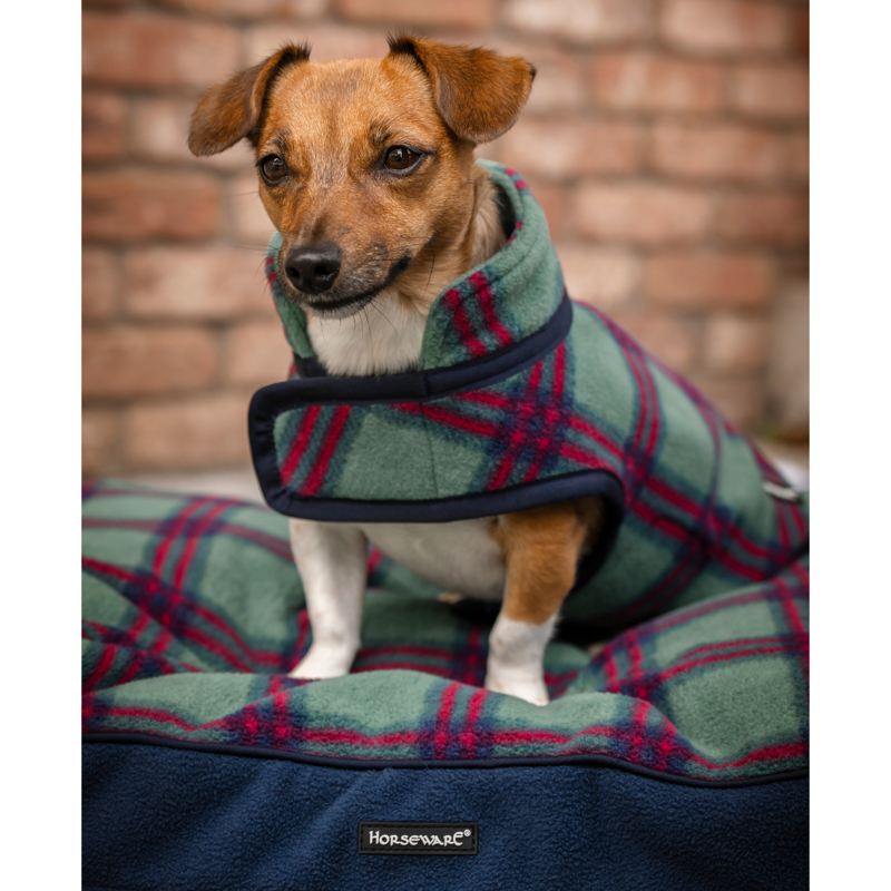 Horseware Holiday Collection Dog Bed - Green Check/Navy/Red-4