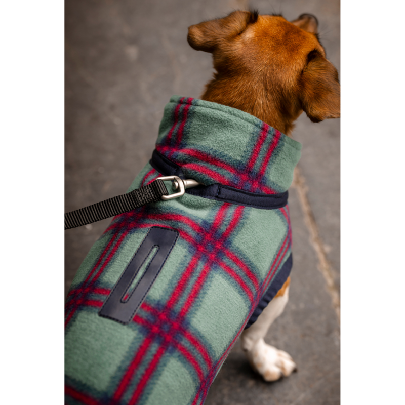 Horseware Holiday Collection Dog Fleece - Green Check/Navy/Red-3