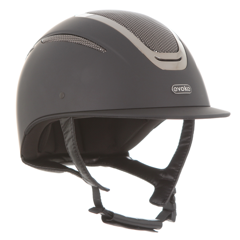 Evoke Elara Classic Peak Riding Hat - Black/Gunmetal-1