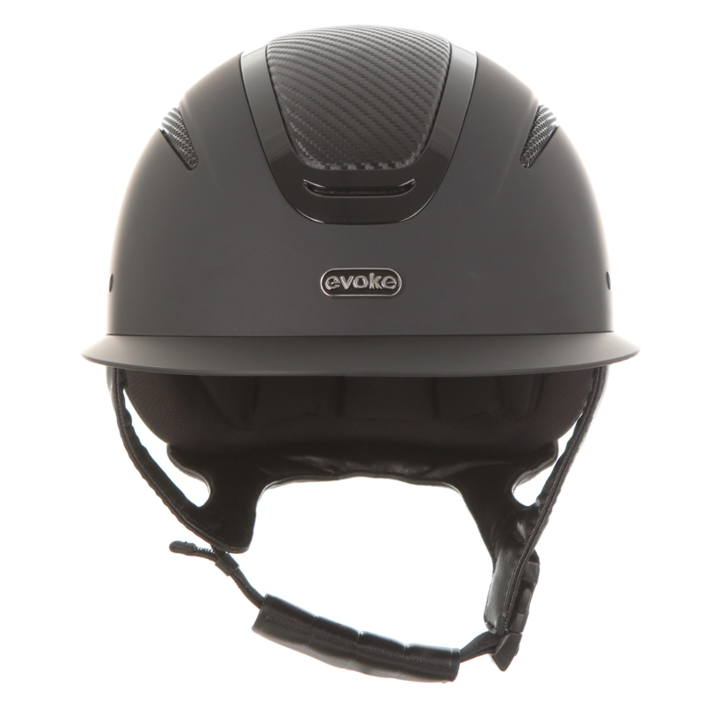 Evoke Elara Classic Peak Riding Hat - Black/Carbon-1
