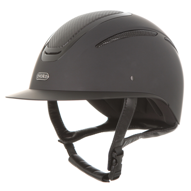 Evoke Elara Classic Peak Riding Hat - Black/Carbon