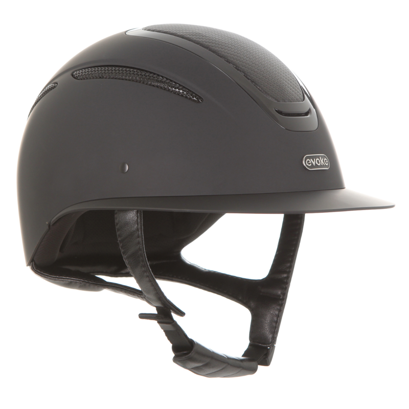 Evoke Elara Classic Peak Riding Hat - Black/Carbon-3