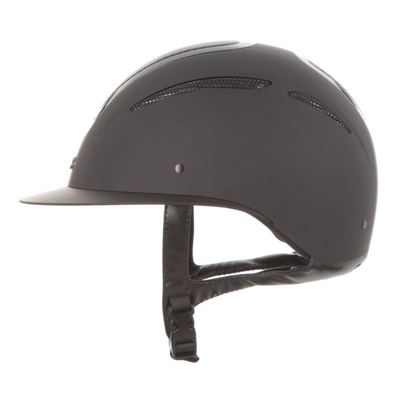 Evoke Elara Classic Peak Riding Hat - Black/Carbon-4