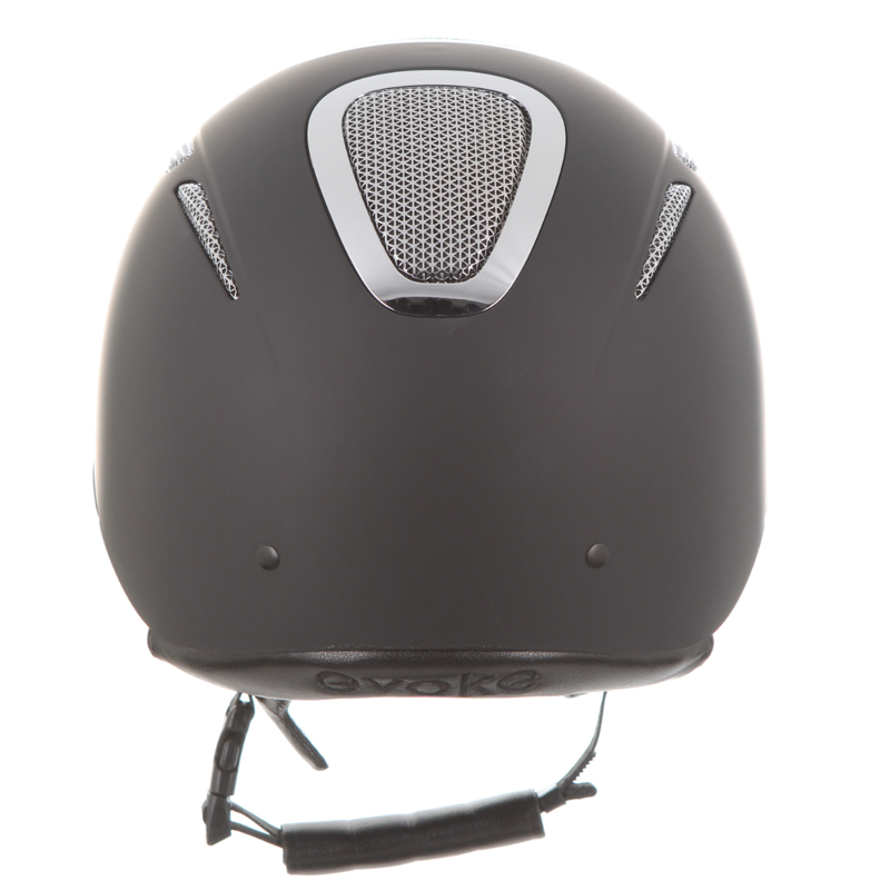 Evoke Elara Classic Peak Riding Hat - Black/Silver Chrome-1