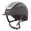 Evoke Elara Classic Peak Riding Hat - Black/Silver Chrome