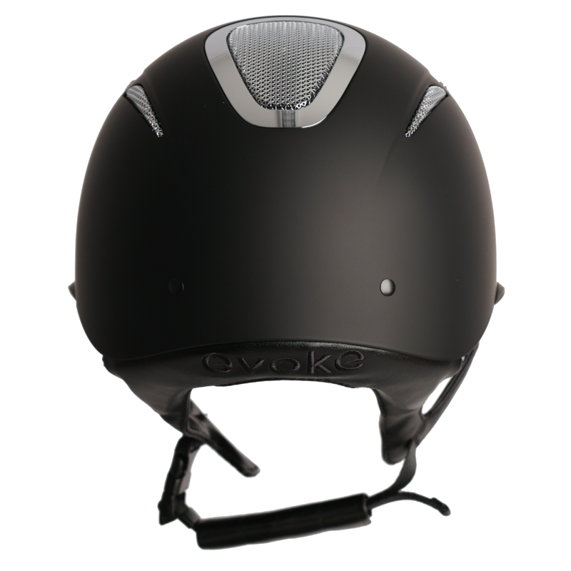 Evoke Elara Wide Peak Riding Hat - Black/Silver Chrome-2