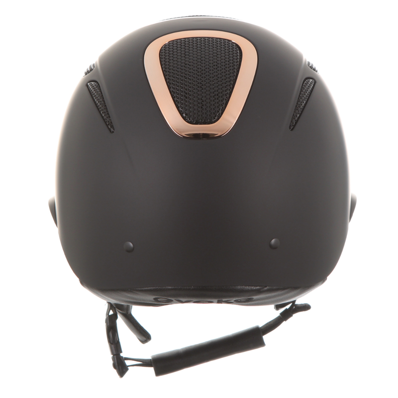 Evoke Elara Wide Peak Riding Hat - Black/Rose Gold-4