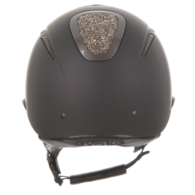 Evoke Elara Wide Peak Riding Hat - Black/Gold Crystal-2
