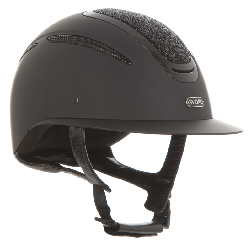 Evoke Elara Wide Peak Riding Hat - Black/Jet Black Crystal-1