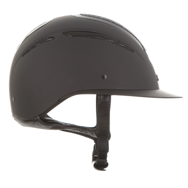Evoke Elara Wide Peak Riding Hat - Black/Jet Black Crystal-3