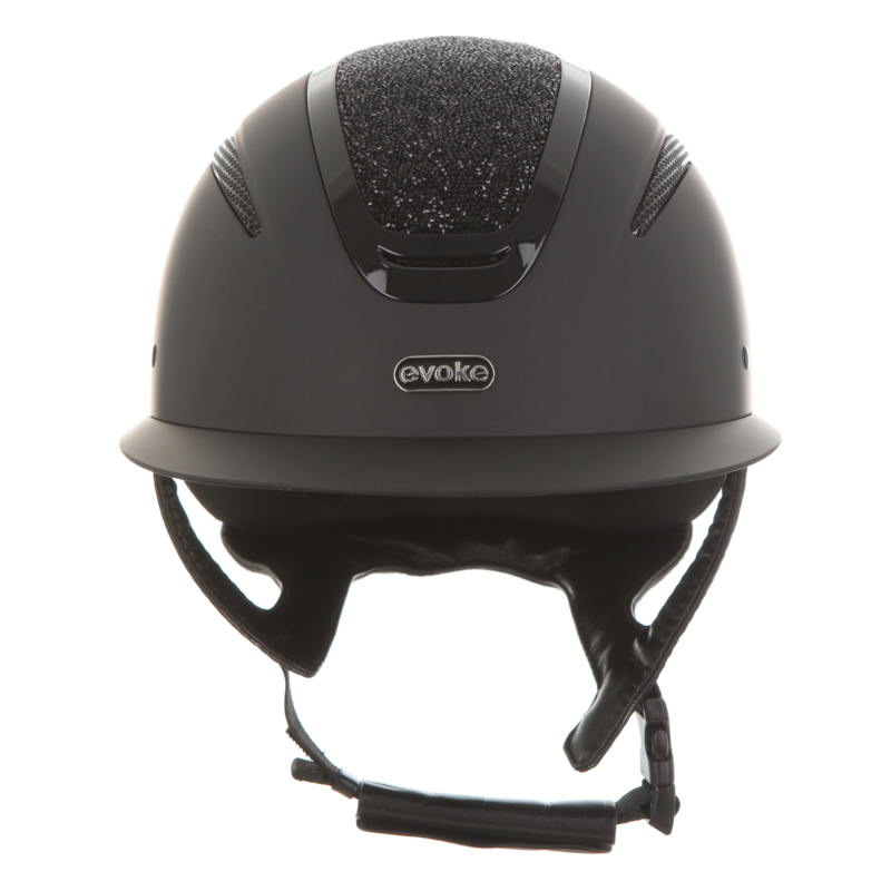 Evoke Elara Wide Peak Riding Hat - Black/Jet Black Crystal-4