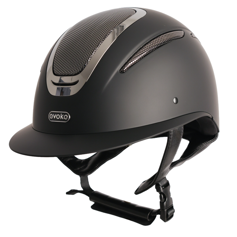 Evoke Elara Wide Peak Riding Hat - Black/Gunmetal