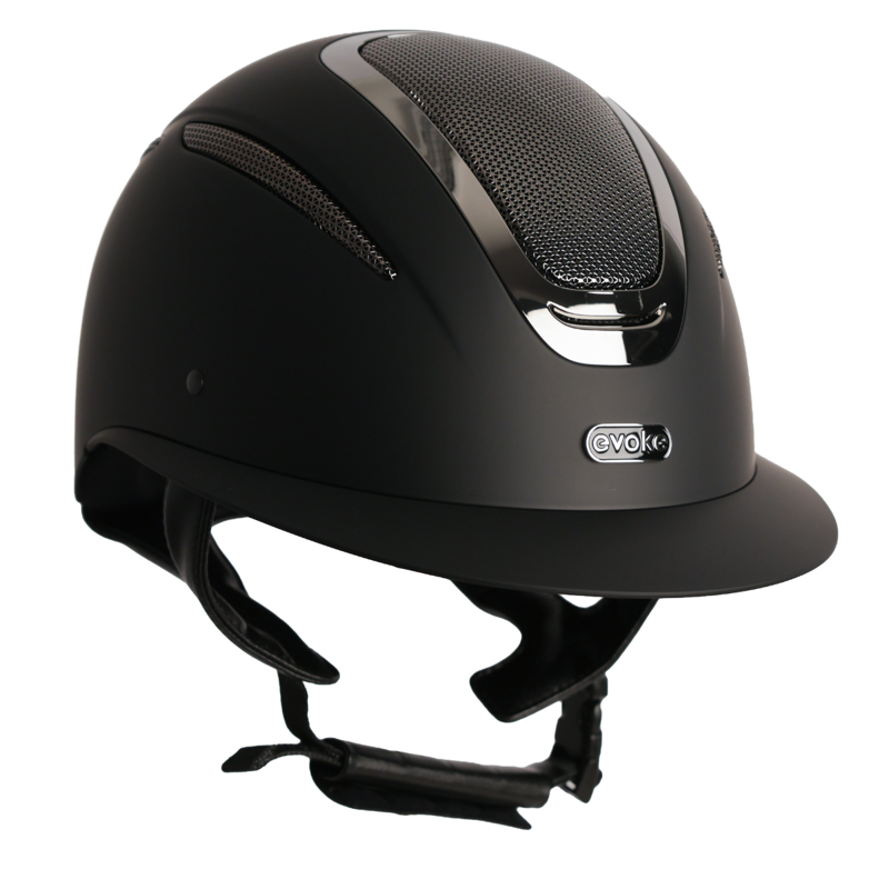 Evoke Elara Wide Peak Riding Hat - Black/Gunmetal-1