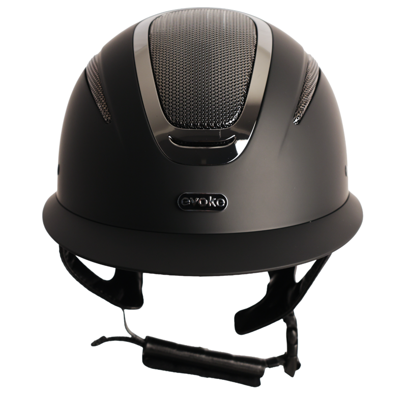 Evoke Elara Wide Peak Riding Hat - Black/Gunmetal-2