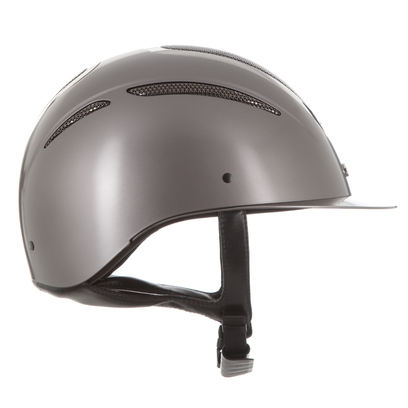 Evoke Elara Classic Peak Riding Hat - Graphite/Gunmetal-1