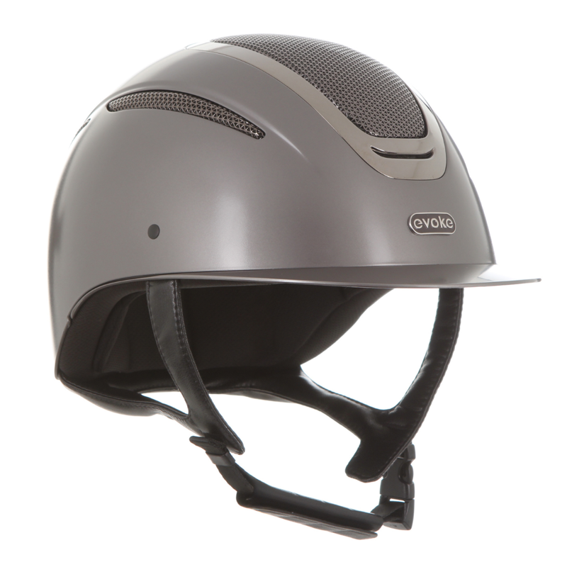 Evoke Elara Classic Peak Riding Hat - Graphite/Gunmetal-3