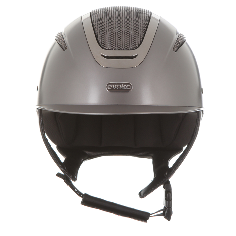Evoke Elara Classic Peak Riding Hat - Graphite/Gunmetal-4