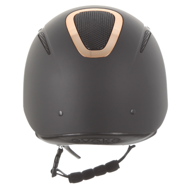 Evoke Elara Classic Peak Riding Hat - Black/Rose Gold-3