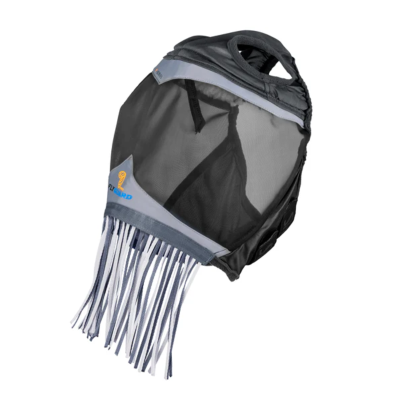 Shires FlyGuard Pro Fine Mesh Fly Mask with Ear Holes and Nose Fringe - Jet-1