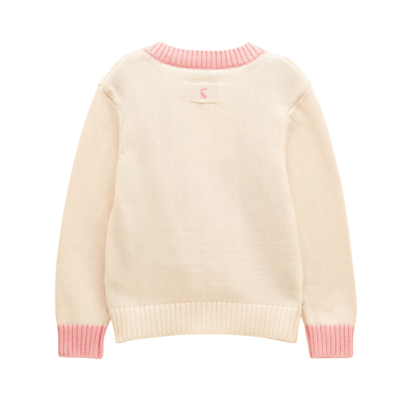 Joules Girls' Pippa Cardigan - Cream Horse-1