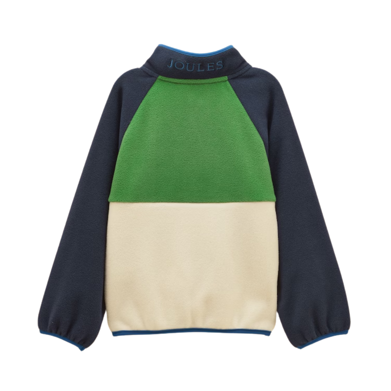Joules Boys' Breeze Fleece Quarter Zip - Cream/Navy-1