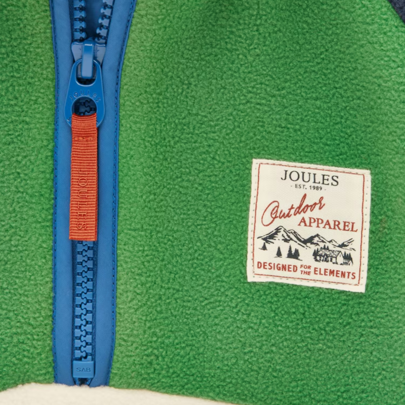 Joules Boys' Breeze Fleece Quarter Zip - Cream/Navy-2