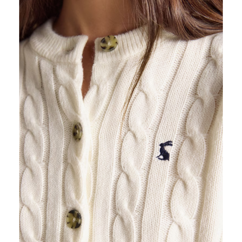 Joules Ladies Cable Cardigan - Cream-3