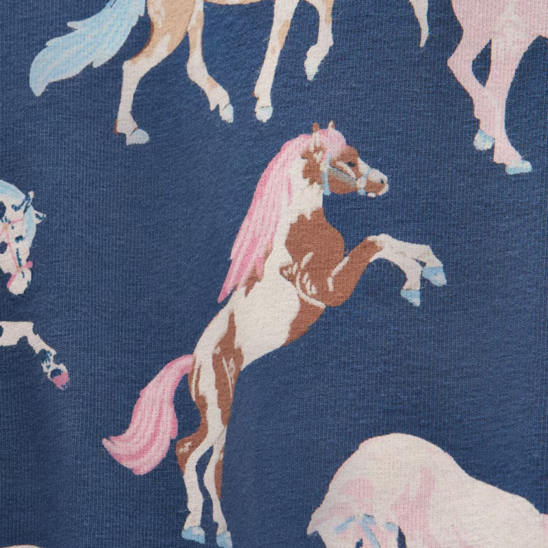 Joules Girls' Deedee Jersey Leggings - Navy Horse Print-2