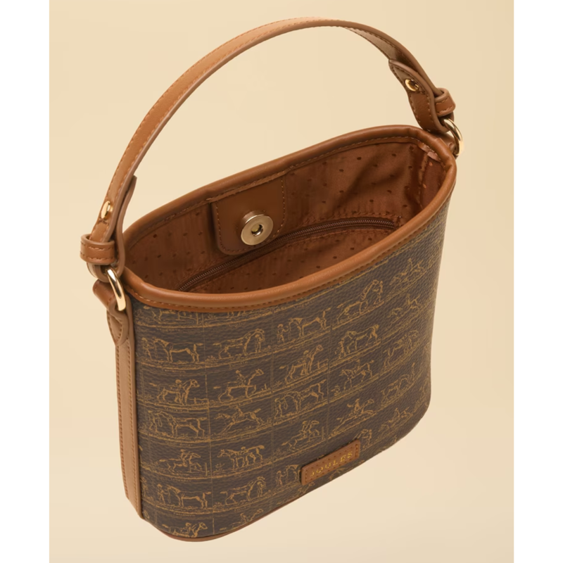 Joules Ladies Bucket Bag - Navy and Brown Horse Print-4