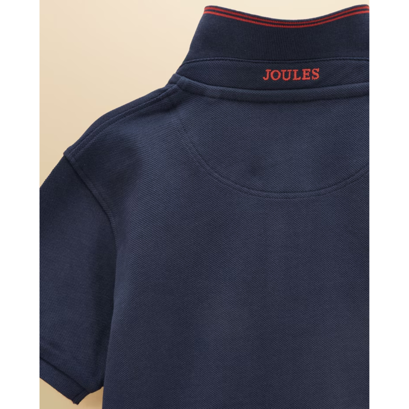 Joules Woody Boy's Short Sleeve Cotton Polo Shirt - Navy-3