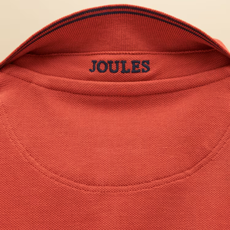Joules Woody Boy's Short Sleeve Cotton Polo Shirt - Burnt Orange-3