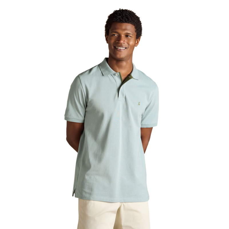 Joules Men's Woody Cotton Pique Polo Shirt - Blue/Grey