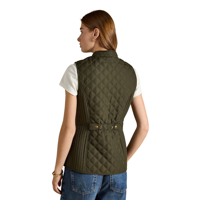 Joules Ladies Minx Showerproof Diamond Quilted Gilet - Rosemary Green-1