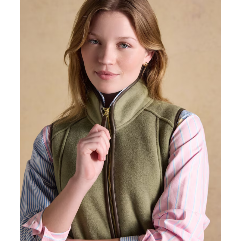 Joules Ladies Heritage Longline Gilet - Light Green-2