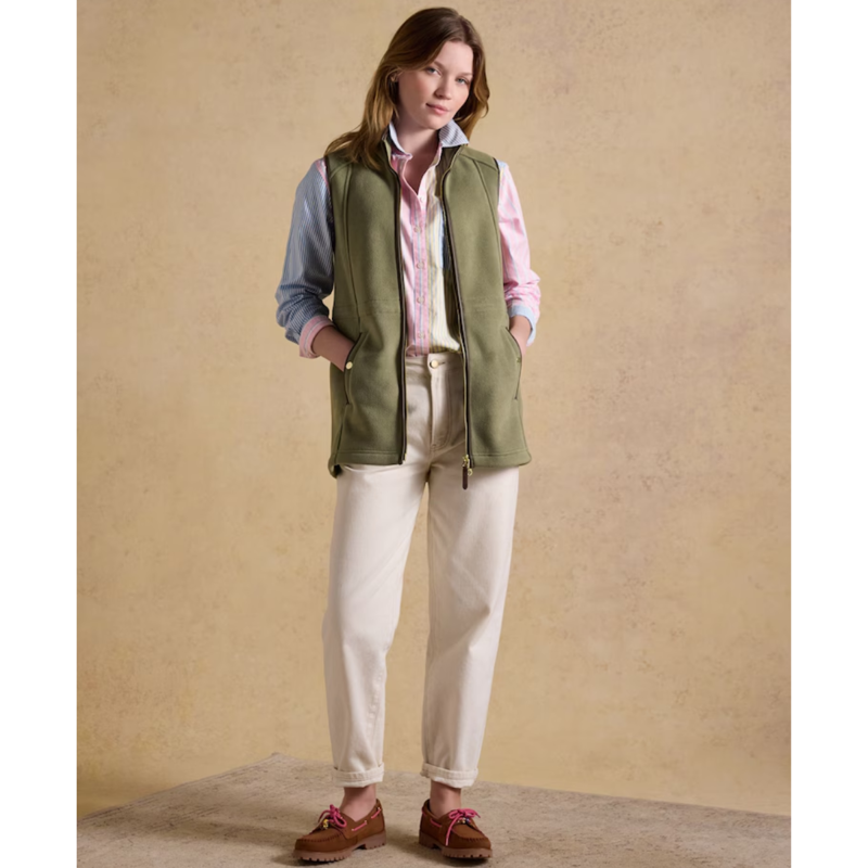 Joules Ladies Heritage Longline Gilet - Light Green-6