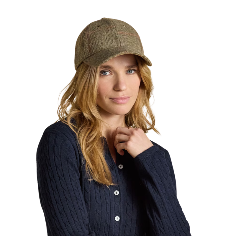 Joules Ladies Perry Baseball Hat - Khaki Tweed