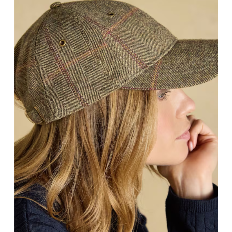 Joules Ladies Perry Baseball Hat - Khaki Tweed-3